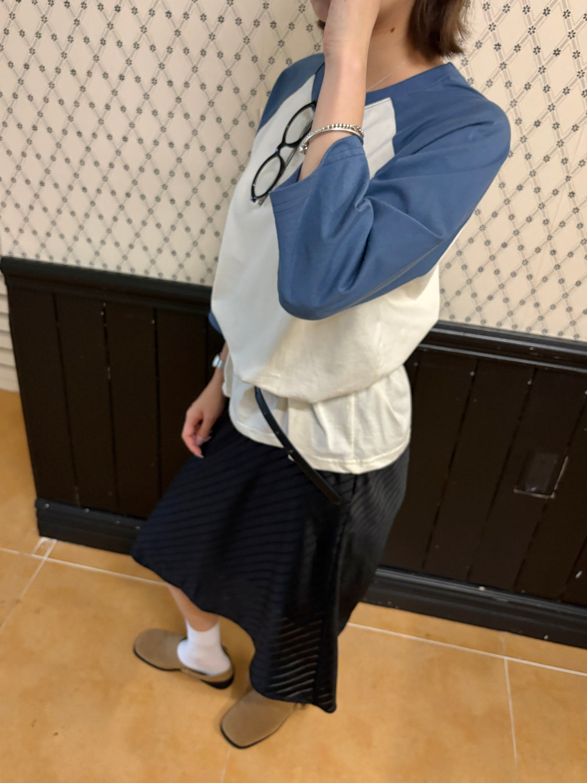 NOTHING TO WEAR TEE  (Raglan Blue)