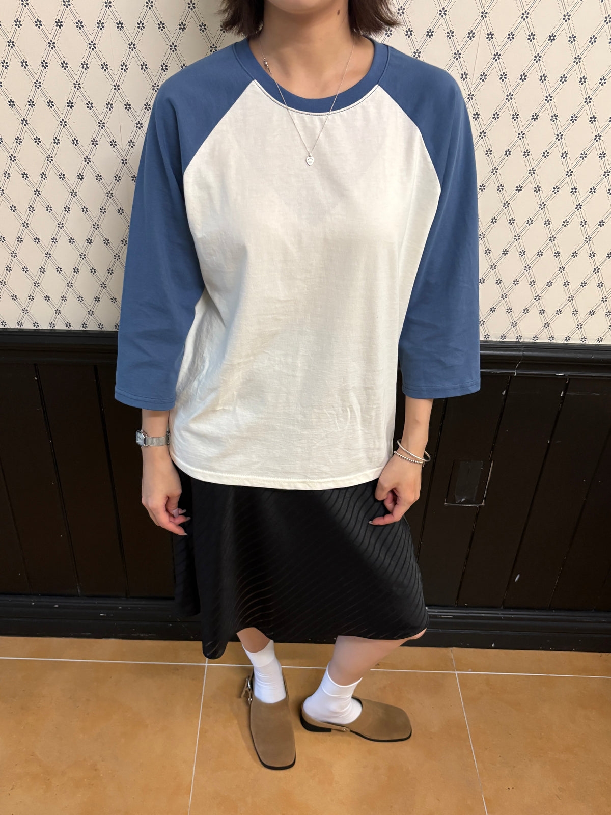 NOTHING TO WEAR TEE  (Raglan Blue)